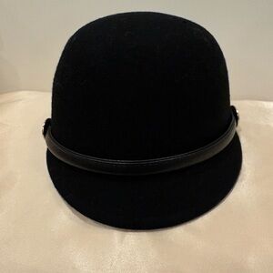 Black Bowler Hat with Leather Band